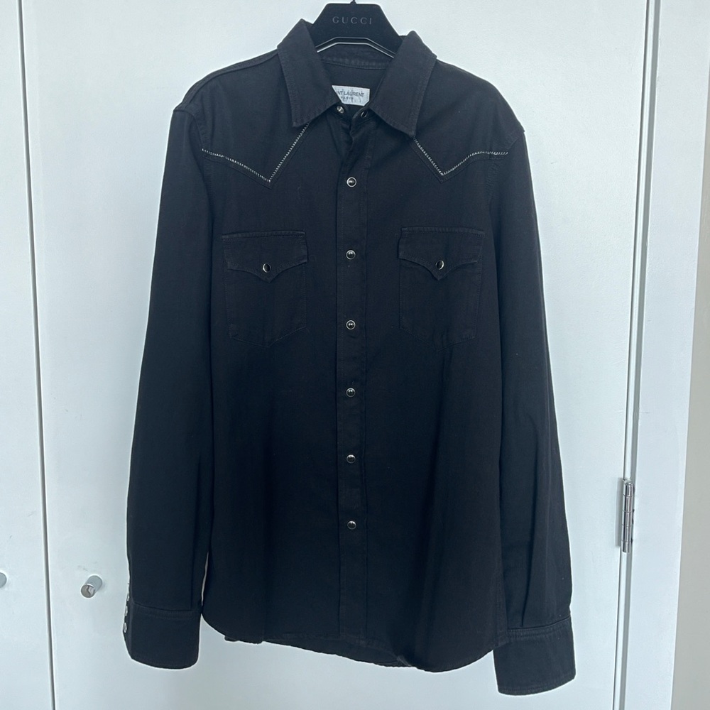 Saint Laurent Black Denim Shirt